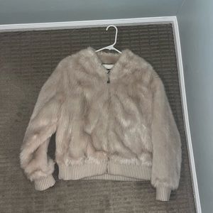 Medium banana republic pink faux fur jacket